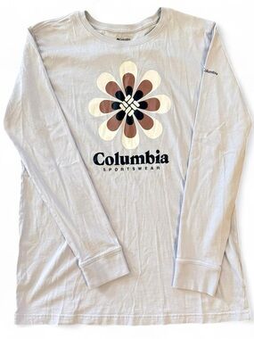 Columbia Sportswear 100% cotton light purple long sleeve shirt w/ flower design